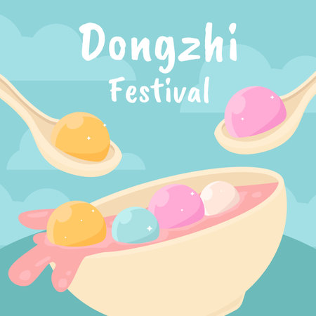 vector dongzhi festival illustration in flat design styleのイラスト素材