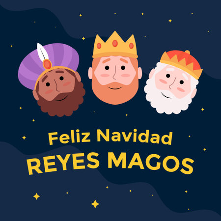 vector design feliz navidad reyes magos illustration in flat styleのイラスト素材