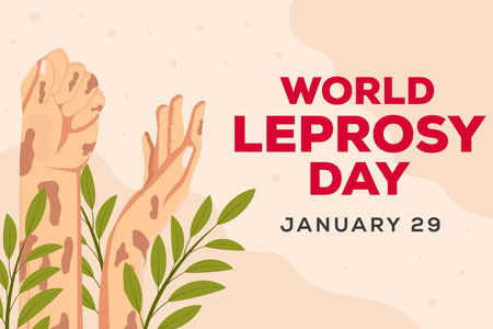 vector world leprosy day background illustration in flat design styleのイラスト素材