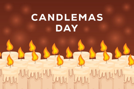 flat vector candlemas day background illustration designのイラスト素材
