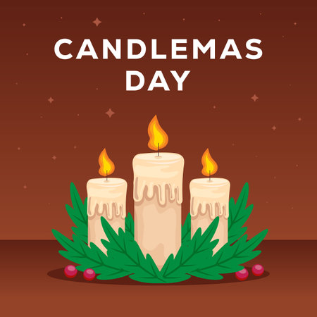 vector design candlemas day illustration in gradient styleのイラスト素材