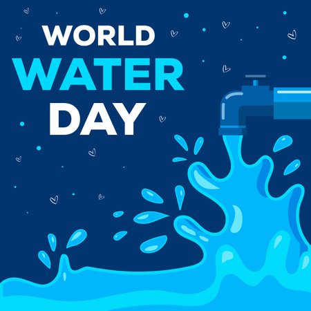 vector World Water Day illustration design in flat styleのイラスト素材