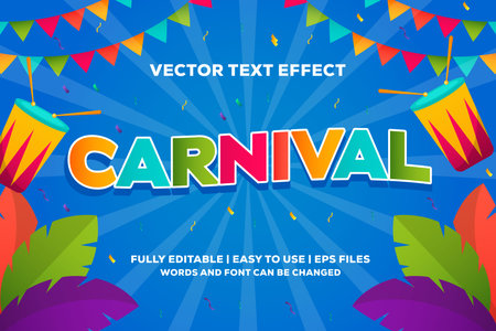 carnival vector text effect fully editable easy to useのイラスト素材