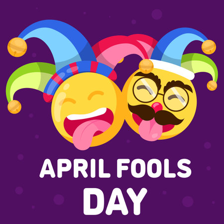 flat vector april fools day illustration concept designのイラスト素材