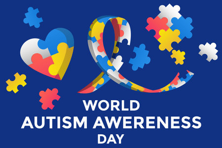 world autism awareness day background illustration vector designのイラスト素材