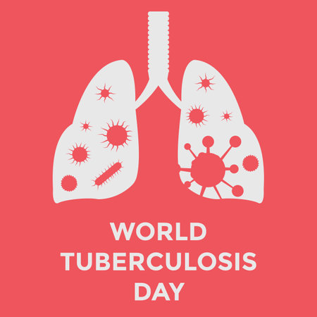 flat world tuberculosis day illustration vector designのイラスト素材