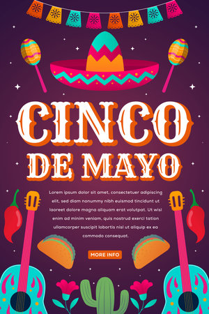 vertical banner for cinco de mayo celebrate in gradient styleのイラスト素材