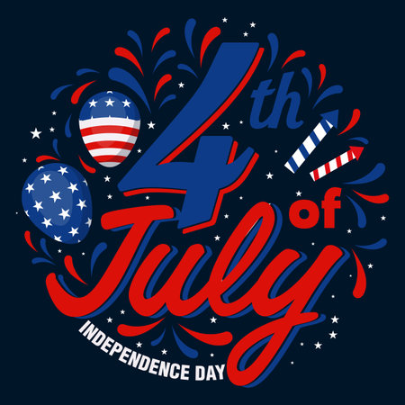4th of July American Independence Day illustrationのイラスト素材
