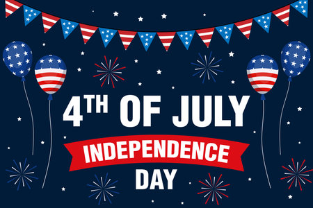 flat background for American 4th of July Independence Day celebrateのイラスト素材
