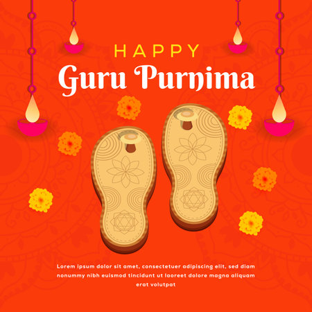 happy guru purnima illustration in flat design styleのイラスト素材