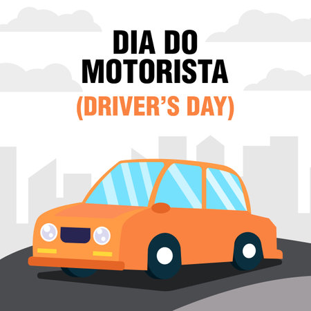 flat Drivers day illustration design. Dia do Motoristaのイラスト素材