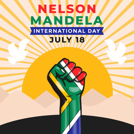 illustration to celebrate nelson mandela international dayのイラスト素材