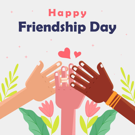 happy friendship day illustration in flat style designのイラスト素材