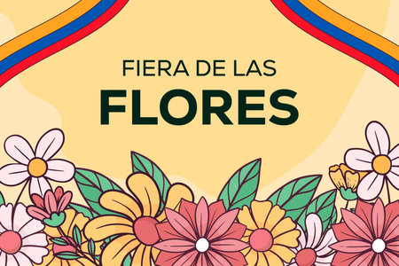 background illustration for colombian fiera de las floresのイラスト素材