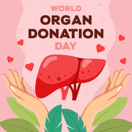 flat world organ donation day illustration design conceptのイラスト素材