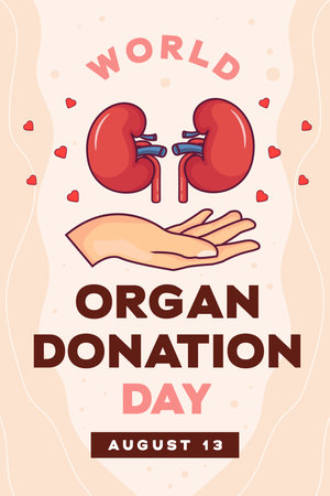 world organ donation day vertical banner illustrationのイラスト素材