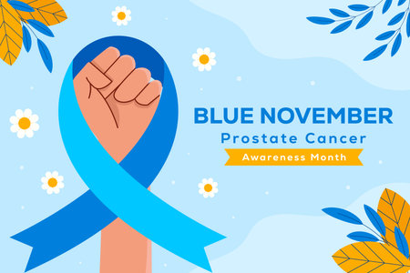 blue November background illustration in flat style designのイラスト素材