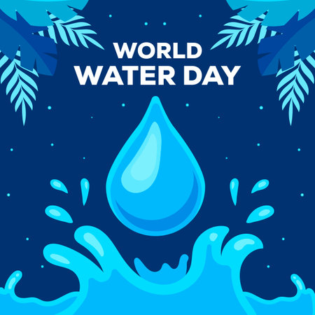 world water day 22 march illustration in flat style designのイラスト素材