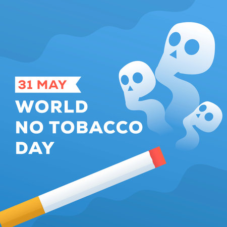 gradient illustration for world no tobacco day 31 mayのイラスト素材