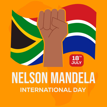 Nelson Mandela International Day illustration designのイラスト素材