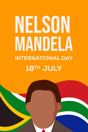 Nelson Mandela International Day poster illustrationのイラスト素材