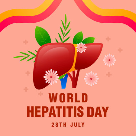 illustration for world hepatitis day in gradient styleのイラスト素材