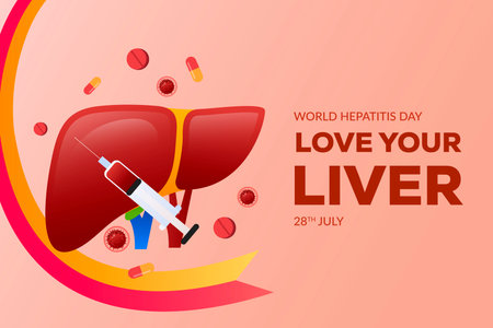 world hepatitis day background illustration in gradient styleのイラスト素材