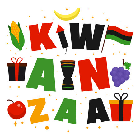 illustration for celebrating kwanzaa in flat design styleのイラスト素材