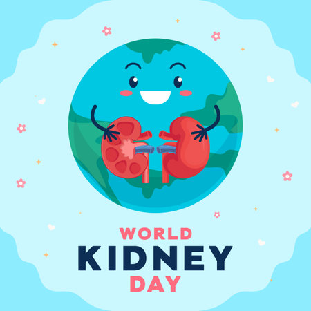 illustration for world kidney day with earth hug kidneyのイラスト素材