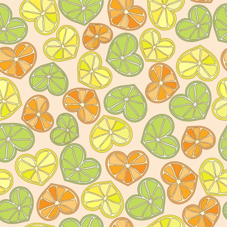 citrus hearts seamless pattern vector eps8のイラスト素材
