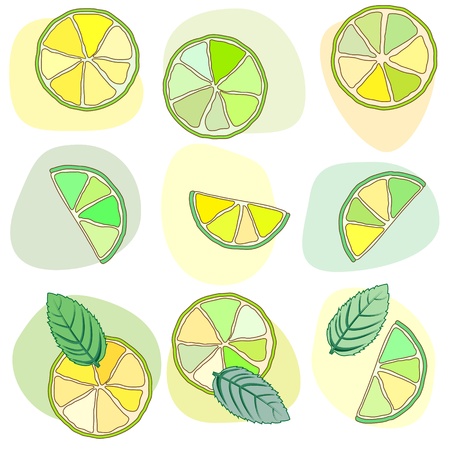 citrus mojito patternのイラスト素材