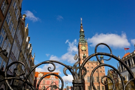 Dlugi Targ square and townhall in Gdansk, Polandの写真素材