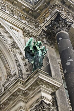 sculpture of angel on Berlin Cathedralの写真素材