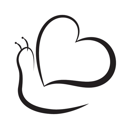 Snail with a heart shaped shell. Vector illustration isolated on white background eps10.のイラスト素材