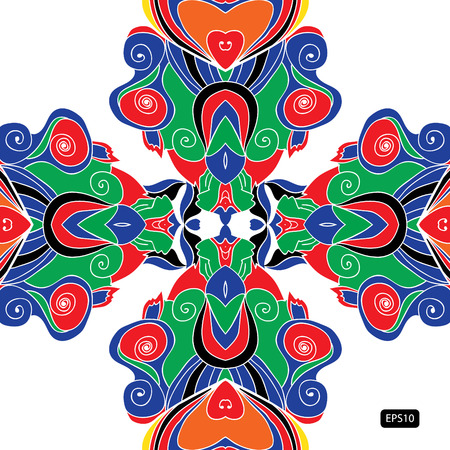 Seamless abstract colorful ornament blot, female, formのイラスト素材