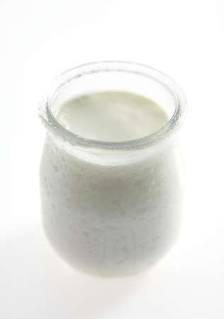 Yogurt against White backgroundの写真素材