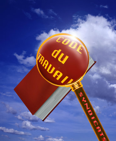 TRADE UNION WITH LABOUR REGULATION BOOK CODE, SYMBOLIC IMAGEの写真素材