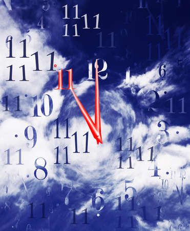 CLOCK WITH CLOUDS, SYMBOLIC IMAGEの写真素材