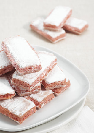 BISCUIT ROSE DE REIMS, A PINK BISCUIT FOR DIPPING IN CHAMPAGNEの写真素材