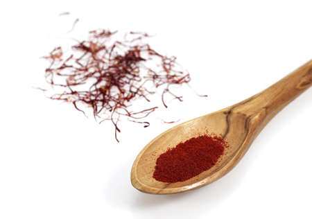 Saffron Extracted from Saffron Crocus Flower Stigmas, crocus sativusの写真素材