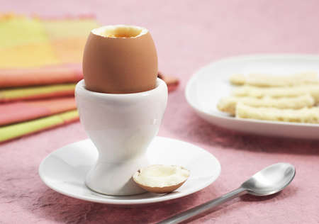Plate with Soft Boiled Egg in Egg Cup