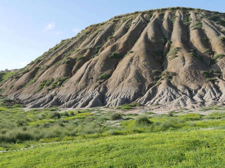 Erosion of the Mountain, Valley of the Temples, Vallee di Templi, Agrigento, Sicily, Italyの写真素材