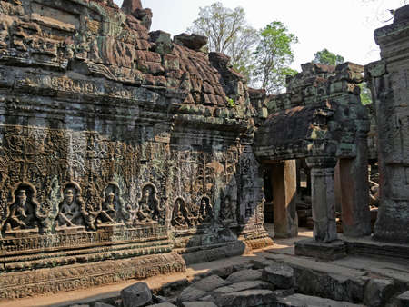 Preah Khan Temple, Siem Reap Province, Angkor's Temple Complex Site listed as World Heritage by Unesco in 1192, built in 1191 by King Jayavarman VII, Cambodiaのeditorial素材