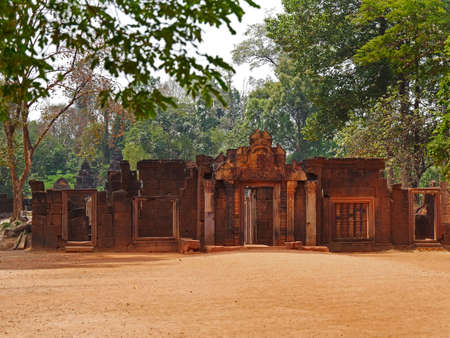 Banteay Srei Temple, Siem Reap Province, Angkor's Temple Complex Site listed as World Heritage by Unesco in 1192, built in 967 by King Jayavarman V, Cambodiaのeditorial素材