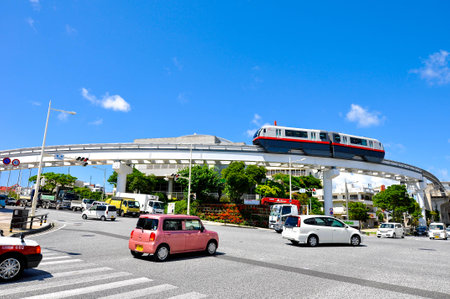Okinawa monorail, Yui Rail in Shuri areaのeditorial素材
