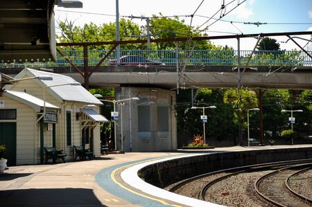 Katoomba, Australia - November 21, 2008: Katoomba railway station, located on the Main Western line in New South Wales, Australia. It serves the Blue Mountains town of Katoombaのeditorial素材