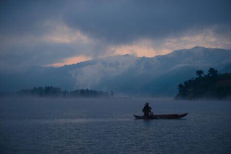 The island at small town of Ji'anの写真素材