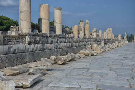 The main street through Ephesus の写真素材