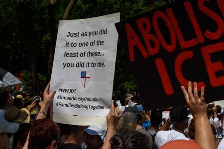 Saturday, June 30, 2018 - Washington, DC - Thousands of protesters gathered in Lafayette Square near...