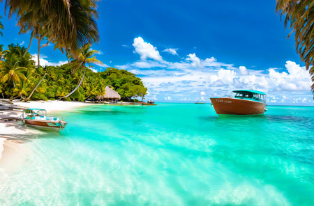 Paradise beach at Seychelles, Praslinの素材